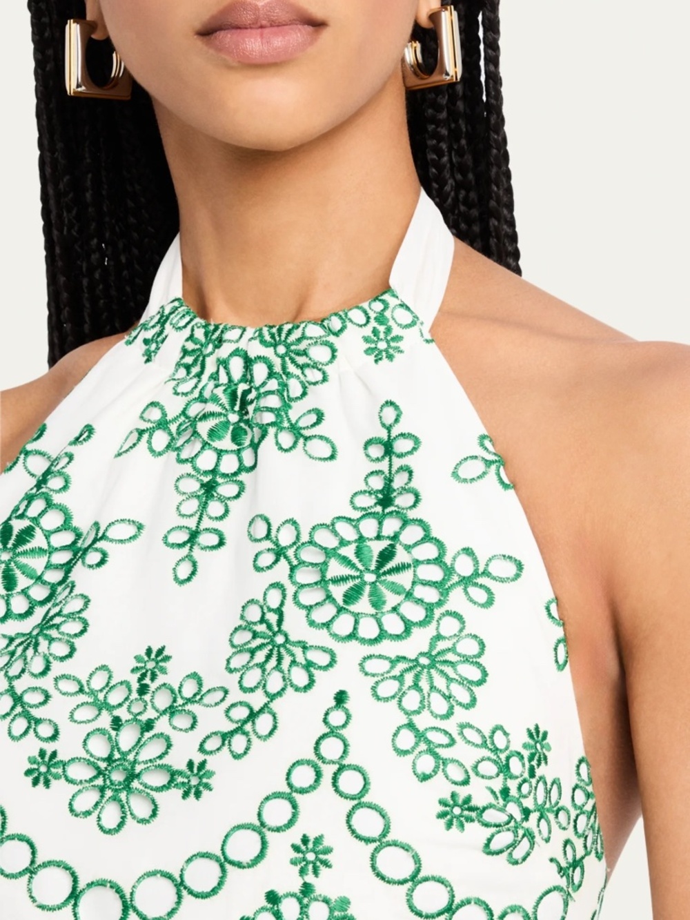 NWT Milly Hayden Green and White Halter-Size 10 - Picture 3 of 13